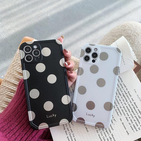 iPhone12 �P�[�X iPhone11 �P�[�X iPhone12ProMax�P�[�X iPhoneSE iPhone8 �A�C�t�H��12 �P�[�X �؍� ������� ���킢�� dot ���� Lucky �J�����ی� �h�b�g