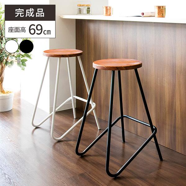 カウンターチェア おしゃれ イス 木製 バーチェア 椅子 北欧 バースツール 丸 いす 丸型 背もたれなし ハイスツール 約70cm カウンター用 チェアー 自宅 31 1003 サムライ家具 通販 Yahoo ショッピング