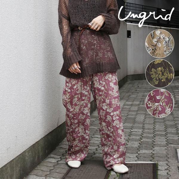 セール アングリッド Ungrid ジャカードフラワーワイドパンツ レディース ボトムス ワイドパンツ 花柄 ハイウエスト ゆったり 透け感 ストレートシルエット バッグ ワンピースのダブルハート 通販 Yahoo ショッピング
