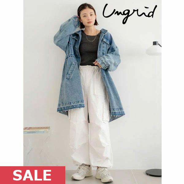 SALE アングリッド ungrid 23秋冬 ミドル丈デニムコート アウター ジャケット 長袖 ミドル丈 112350041301