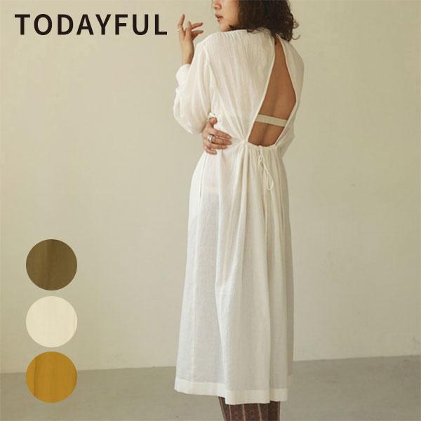 Sale50 Off Todayful トゥデイフル 春夏 Gauze Gather Dress ガーゼギャザードレス レディース ワンピース 長袖 透け感 背中開き バッグ ワンピースのダブルハート 通販 Yahoo ショッピング