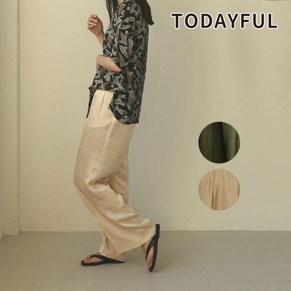 Todayful トゥデイフル 春夏 Delave Linen Trousers デラヴェリネントラウザー レディース ボトムス パンツ リネン ワイド ゆったり ナチュラル バッグ ワンピースのダブルハート 通販 Yahoo ショッピング