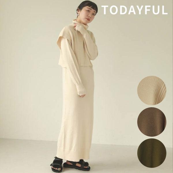 即納 Todayful トゥデイフル 秋冬コレクション Layered Knit Dress レイヤードニットドレス レディース ワンピース ロング丈 長袖 ニット レイヤード 1322 バッグ ワンピースのダブルハート 通販 Yahoo ショッピング