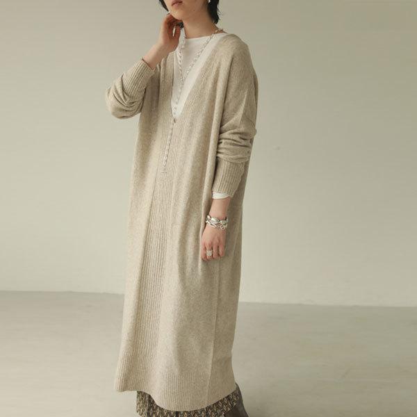 Todayful トゥデイフル 21秋冬2nd 12月 1月中旬予約 Raccoon Knit Dress ラクーンニットドレス レディース ワンピース ニットドレス ニット Vネック 長袖 1324 Select Shop Double Heart 通販 Yahoo ショッピング