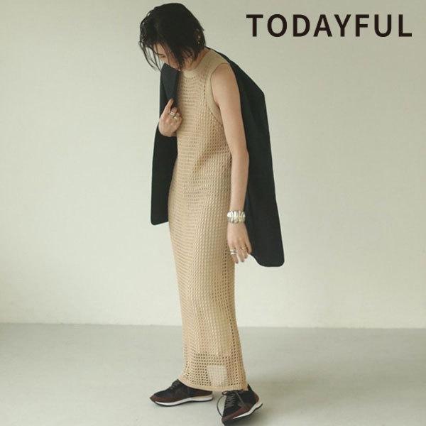 Sale Todayful トゥデイフル 21春アイテム Mesh Knit Dress メッシュニットドレス レディース ワンピース ニットワンピ ノースリーブ 透け感 クルーネック バッグ ワンピースのダブルハート 通販 Yahoo ショッピング