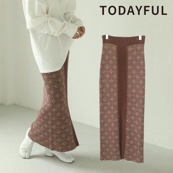 Todayful トゥデイフル 21春アイテム Jacquard Pencil Skirt ジャガードペンシルスカート レディース ボトムス スカート ロング丈 タイトスカート ニット バッグ ワンピースのダブルハート 通販 Yahoo ショッピング