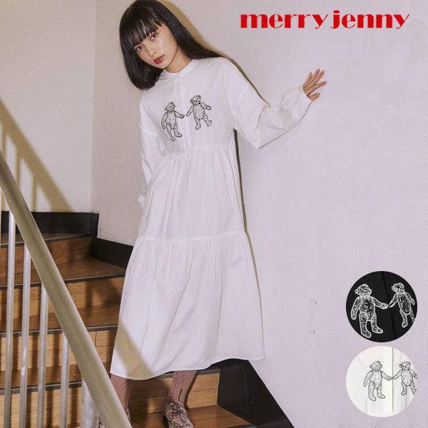 Sale メリージェニー Merry Jenny 秋冬 通販 Bear刺繍シャツワンピース レディース ワンピース ロング丈 長袖 熊 ベアー 刺繍 フレア 人気 定番 バッグ ワンピースのダブルハート 通販 Yahoo ショッピング