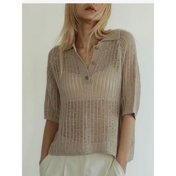 anuke（アンヌーク） anuke 2025SpringSummer トップス Mesh Polo Knit