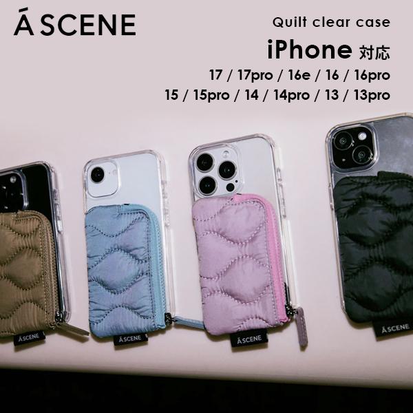 A SCENE（エーシーン） iPhone対応 A SCENE Quilt clear case キルト