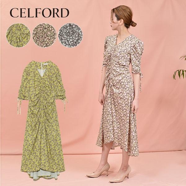 セルフォード Celford 春夏 小花柄プリントワンピース レディース ワンピース ロング丈 ミディアム丈 小花柄 花柄 五分袖 キレイめ オケージョン Cwfo1027 バッグ ワンピースのダブルハート 通販 Yahoo ショッピング