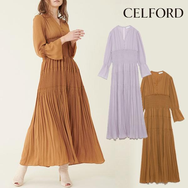 Sale セルフォード Celford 春夏 シャーリングプリーツワンピース レディース ワンピース ロング丈 フレアスリーブ キレイめ オケージョン Cwfo1029 バッグ ワンピースのダブルハート 通販 Yahoo ショッピング