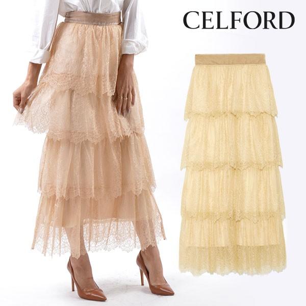 Sale セルフォード Celford レースティアードスカート ティアードスカート ロング スカート ミモレ丈 レディース レース 大人 上品 Cwfs バッグ ワンピースのダブルハート 通販 Yahoo ショッピング