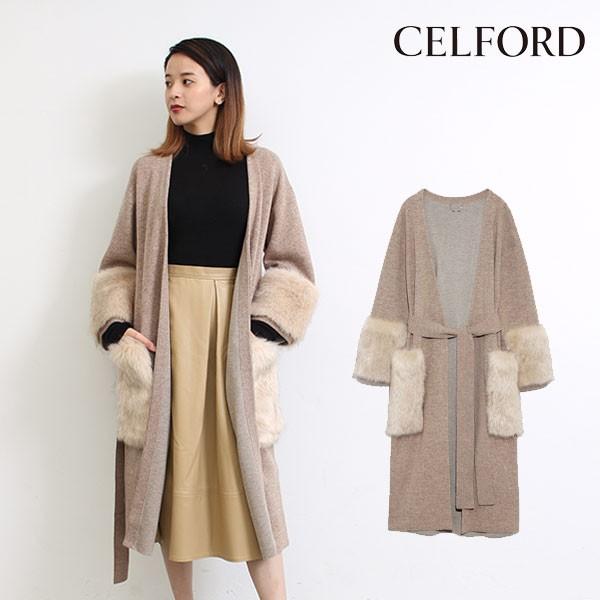 セルフォード Celford ファースリーブニットガウン レディース アウター ガウン ニット 膝丈 キレイめ 大人 フォーマル 結婚式 パーティー Cwnt バッグ ワンピースのダブルハート 通販 Yahoo ショッピング