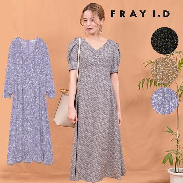 フレイアイディー Fray I D 春夏 フロントボタンフラワーワンピース レディース ワンピース ロングワンピ ロング丈 長袖 花柄 小花柄 Vネック 上品 大人 Fwfo1092 バッグ ワンピースのダブルハート 通販 Yahoo ショッピング