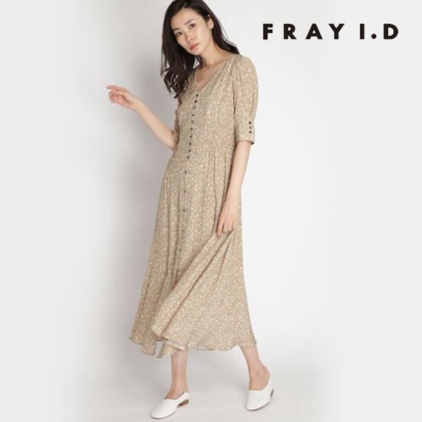 フレイ アイディー Fray I D 春夏 Ipekerプリントシャーリングワンピース レディース ワンピース ロングワンピ ロング丈 半袖 花柄 小花柄 ウエストゴム Fwfo1097 バッグ ワンピースのダブルハート 通販 Yahoo ショッピング