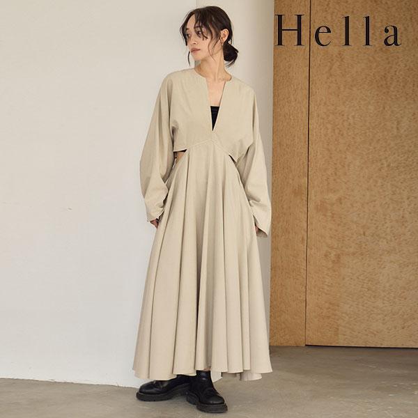 ヘラ Hella 24秋冬 SIDE SLASH FLARE DRESS ワンピース ドレス ヘラ Hella 24秋冬 SIDE SLASH FLARE DRESS ワンピース ドレス