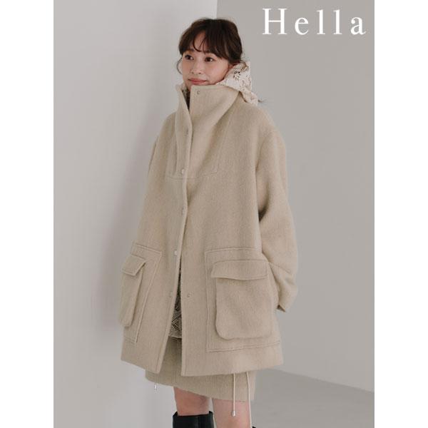 【Hella】WOOL MOHAIR SHORT コート ヘラ Hella 25秋冬 wool shaggy coat ウールシャギーコート