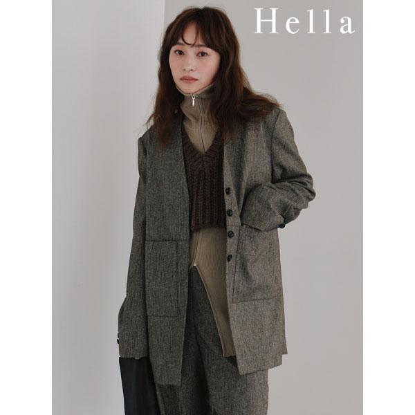 ヘラ Hella 25秋冬 silk nep collarless jacket シルクネップ