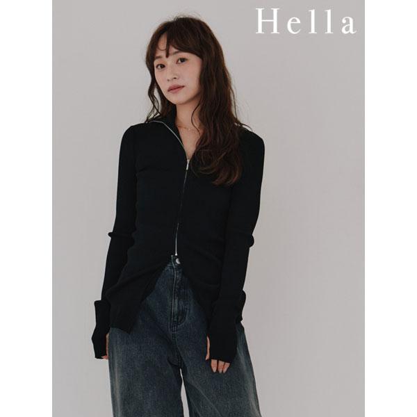 ヘラ Hella 25秋冬 トップス zip up rib knit ジップアップリブニット