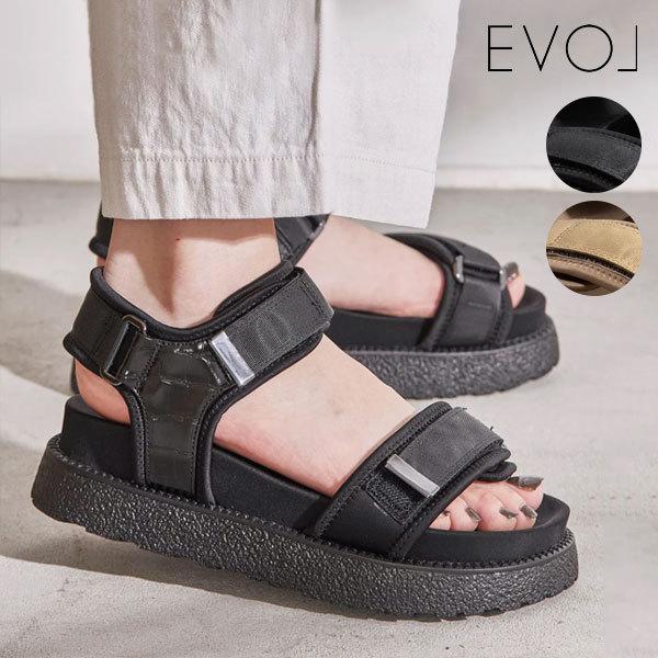 イーボル Evol 21春夏新作 ダブルベルトサンダル レディース 靴 サンダル シューズ 厚底 ベルト フラット底 クッション 楽チン マジックテープ カジュアル Iq9480 バッグ ワンピースのダブルハート 通販 Yahoo ショッピング