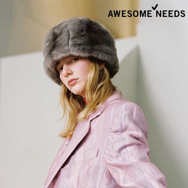 即納】 SALE AWESOME NEEDS オーサムニーズ LOW LAMPSHADE HAT_FUR 