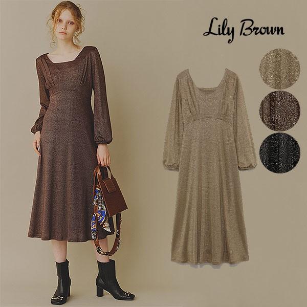 リリーブラウン Lily Brown 19秋冬 ラメカットロングワンピース レディース ワンピース ミディアム丈 膝下 長袖 スクエアネック ラメ 光沢感 Lwco バッグ ワンピースのダブルハート 通販 Yahoo ショッピング