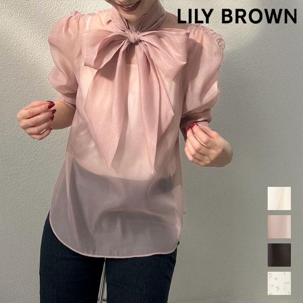 リリーブラウン☆ブラック パフスリーブ チュニック 半袖 LilyBrown