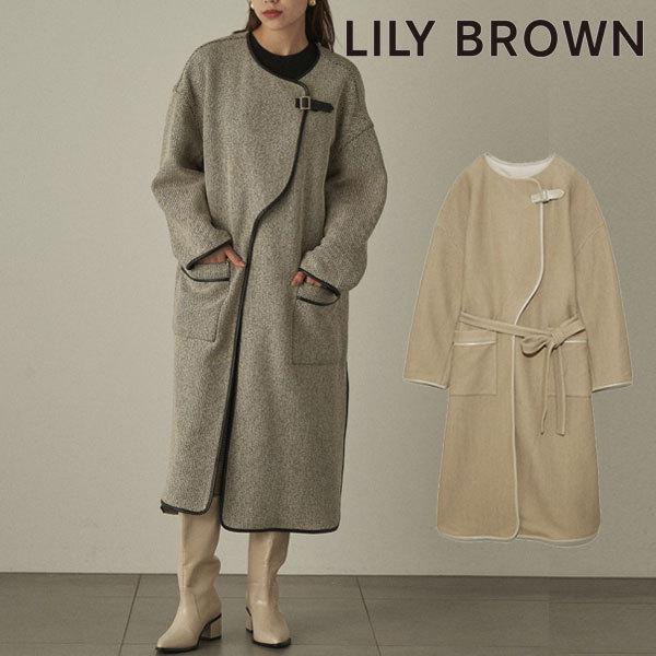 Sale リリーブラウン Lily Brown 合皮パイピングコート レディース アウター コート パイピングコート ノーカラーコート ロングコート Lwfc Select Shop Double Heart 通販 Yahoo ショッピング