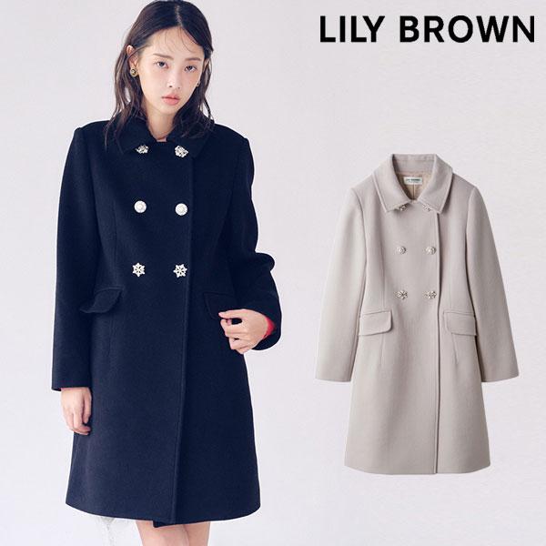 Lily Brown ハーフコート ダブルブレストコート ホワイト Lily Brown ハーフコート ダブルブレストコート ホワイト