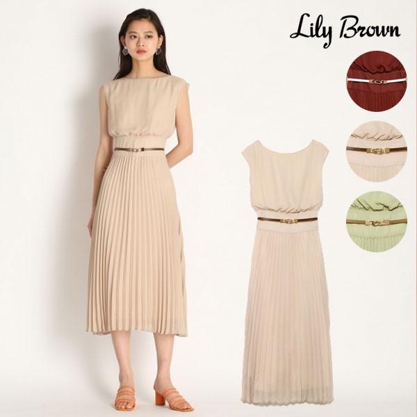 リリーブラウン Lily Brown 20春夏 プリーツシフォンワンピース ワンピース レディース ブランド プリーツ シフォン ロング丈 ノースリープ ベルト付 Lwfo202003 バッグ ワンピースのダブルハート 通販 Yahoo ショッピング