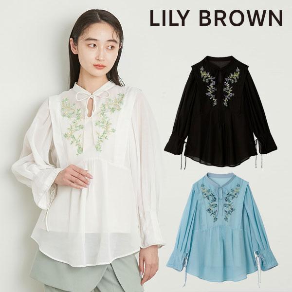 SALE リリーブラウン LILY BROWN ミモザ刺繍トップス レディース