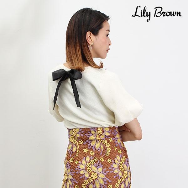 リリーブラウン Lily Brown バックリボンニットプル レディース トップス ニット プルオーバー 半袖 バックシャン バックリボン ボリューム袖 リボン セール Lwnt バッグ ワンピースのダブルハート 通販 Yahoo ショッピング