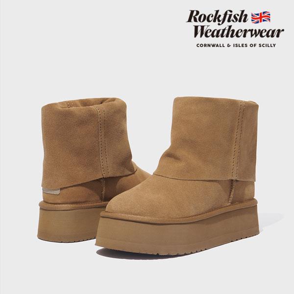 rockfish weatherwear ベージュ スエード ムートンブーツ Newjeansなど人気アーティストが着用し話題のブランド