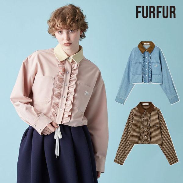【新品定価23,100円】FURFUR イエローフリルレース半袖トップス 新品定価23,100円】FURFUR イエローフリルレース半袖トップス