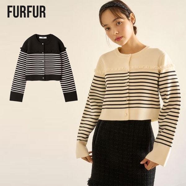 FURFUR フリルバスクボーダーカーディガン FURFUR（ファーファー）の「フリルバスクボーダーカーディガン