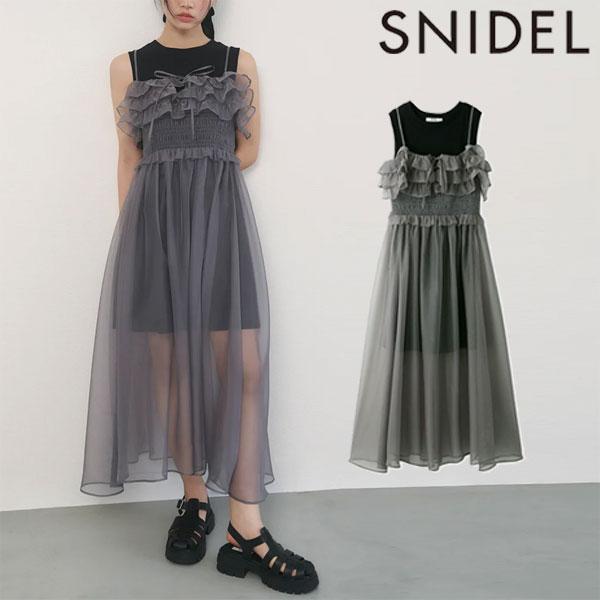 SNIDEL SALE50%OFF スナイデル ドレス 24春夏 シアーレイヤード SNIDEL SALE50%OFF スナイデル ドレス 24春夏 シアーレイヤード