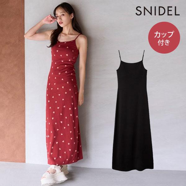 新品未使用 スナイデルホーム SNIDEL  キャミワンピ カップ付き SNIDEL 新作10%OFF スナイデル ワンピース 25秋冬 カップイン