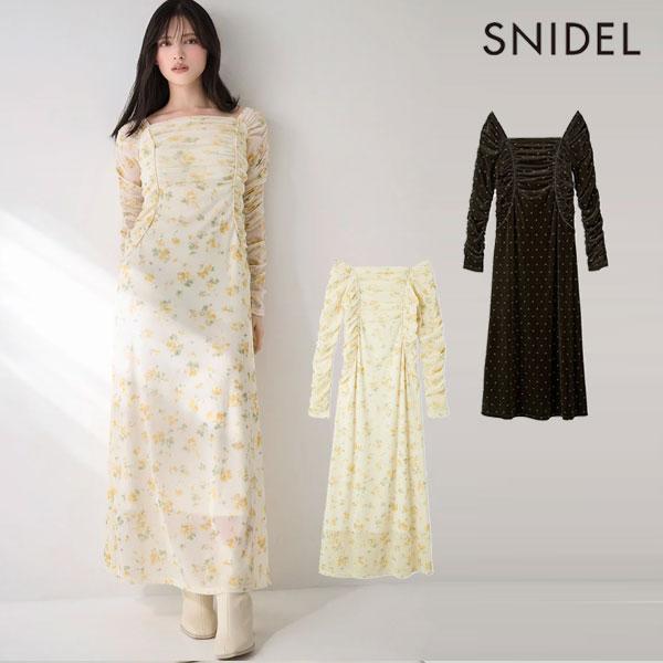 【新品 未使用 タグ付き】最新作　スナイデル　snidel ワンピース　ドレス SNIDEL（スナイデル） 新作10%OFF ワンピース 26春夏 フロッキー
