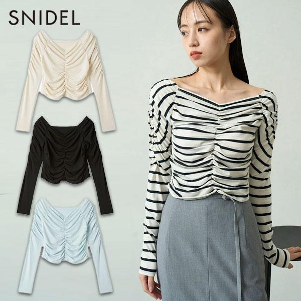 SNIDEL 新作10%OFF スナイデル トップス 25春夏 ギャザー SNIDEL 新作10%OFF スナイデル トップス 25春夏 ギャザー