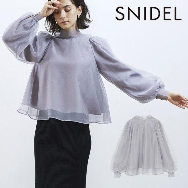 スナイデル Snidel 冬アイテム ーガンシースルーブラウス レディース トップス 長袖 オーガン ブラウス バックリボン バックスタイル リボン Swfb5046 バッグ ワンピースのダブルハート 通販 Yahoo ショッピング
