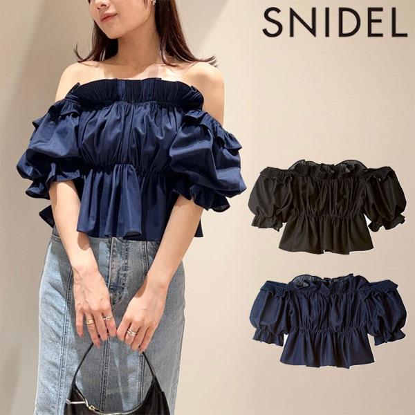SNIDEL SALE50%OFF スナイデル トップス 24秋冬 デニムギャザー SNIDEL SALE50%OFF スナイデル トップス 24秋冬 デニムギャザー