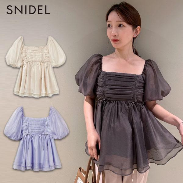 SNIDEL 新作10%OFF スナイデル トップス 25春夏 シアー
