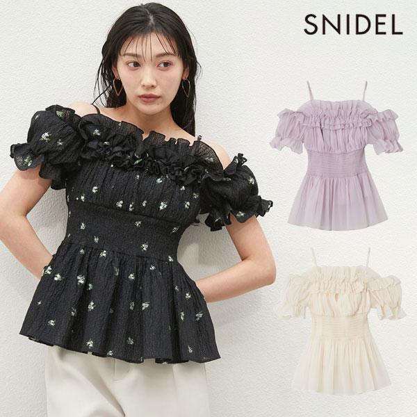 SNIDEL 新作10%OFF スナイデル トップス 25春夏 オフショル