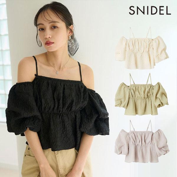 SNIDEL 新作10%OFF スナイデル トップス 25秋冬 オフショル