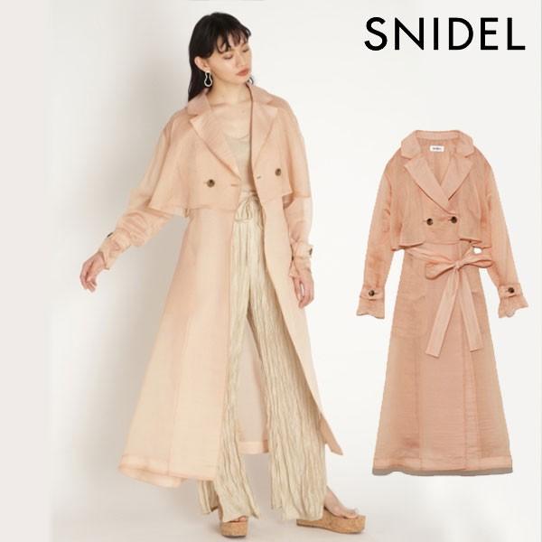 スナイデル Snidel 春夏 シアートレンチコート レディース アウター コート ロング丈 トレンチコート ロングコート 長袖 シアー 透け感 ゆったり Swfc1160 バッグ ワンピースのダブルハート 通販 Yahoo ショッピング