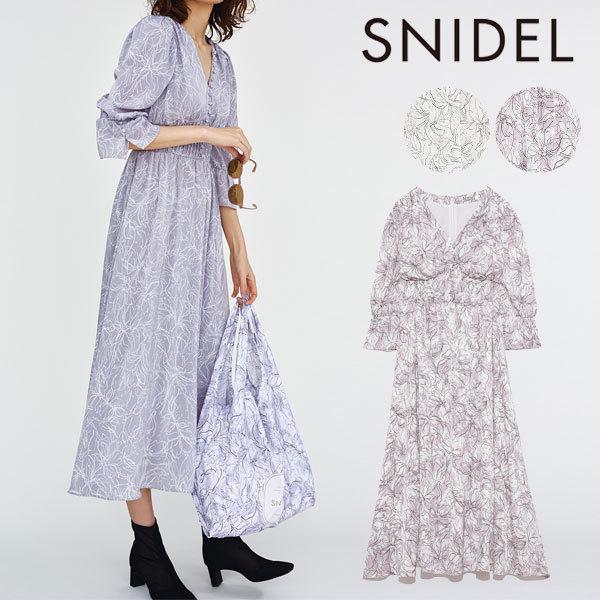 スナイデル Snidel 21春コレクション ラインフラワーウエストギャザーワンピース レディース ワンピース ロング フレア 長袖 総柄 花柄 ウエストマーク Dejapan Bid And Buy Japan With 0 Commission
