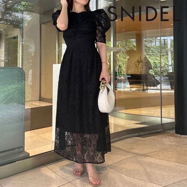 SALE スナイデル SNIDEL Sustainableバックデザインレースワンピース 半袖 ロング丈 swfo232151