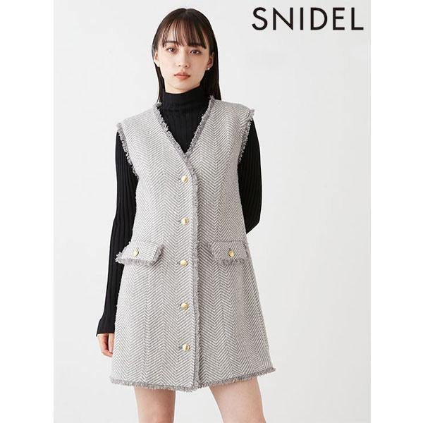 SALE スナイデル SNIDEL ワンピース 23秋冬 ツイードジレミニワンピース ミニ丈 膝丈 ノースリーブ swfo235072