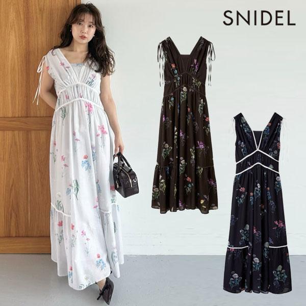 SNIDEL 新作10%OFF スナイデル ワンピース 25秋冬 フラワー