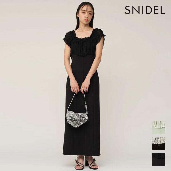 SNIDEL（スナイデル） ワンピース 26春夏 シアーギャザードッキング